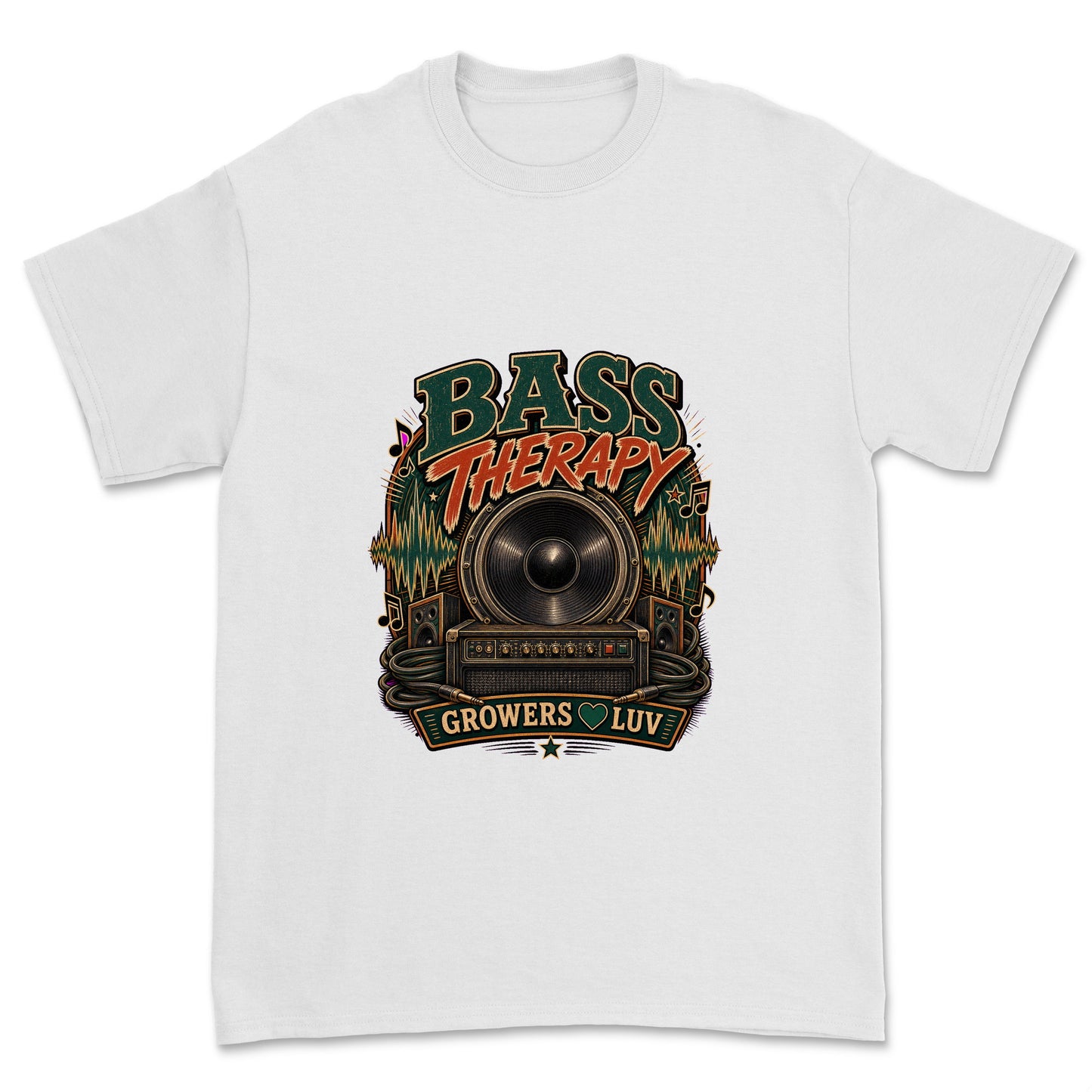 Bass Therapy Men's Gildan Graphic Tee in White