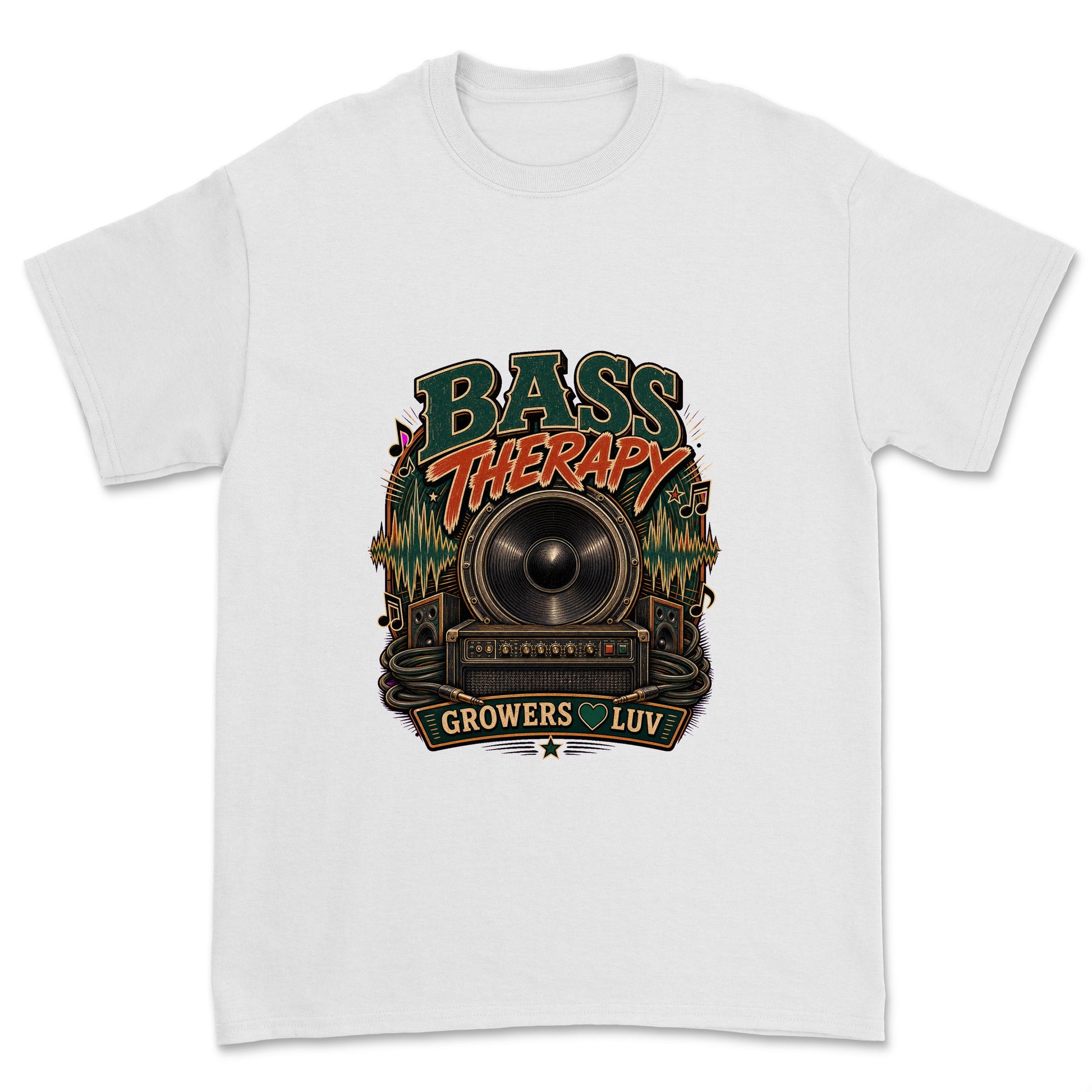 Bass Therapy Men's Gildan Graphic Tee in White