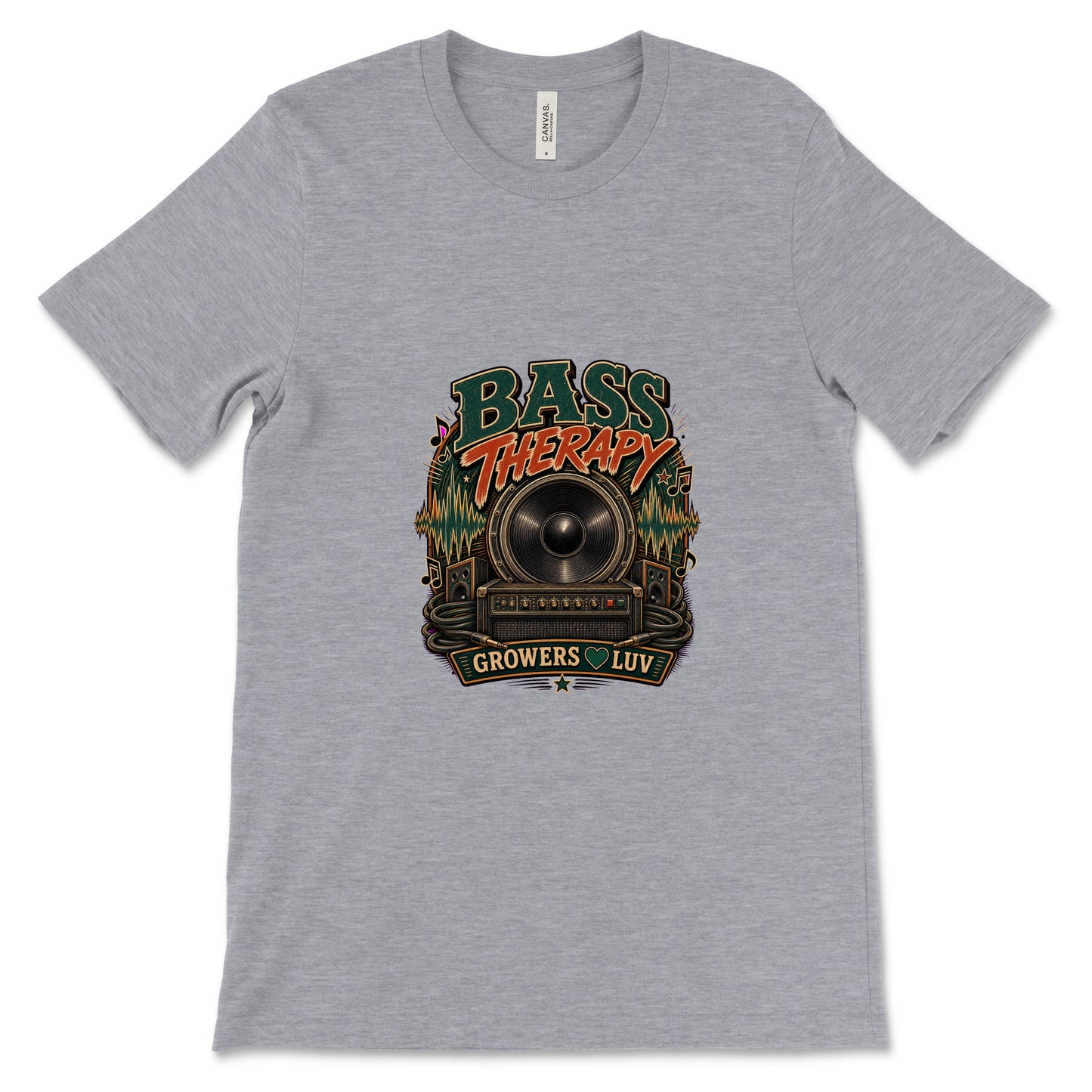 Bass Therapy Women's Bella Canvas Graphic Tee in Athletic Heather