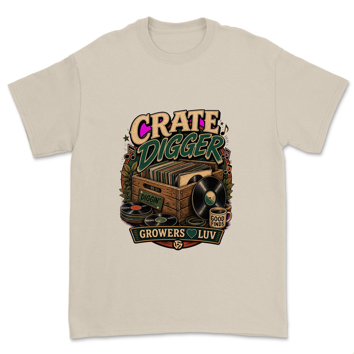 Crate Digger Men's Gildan Graphic Tee in Sand