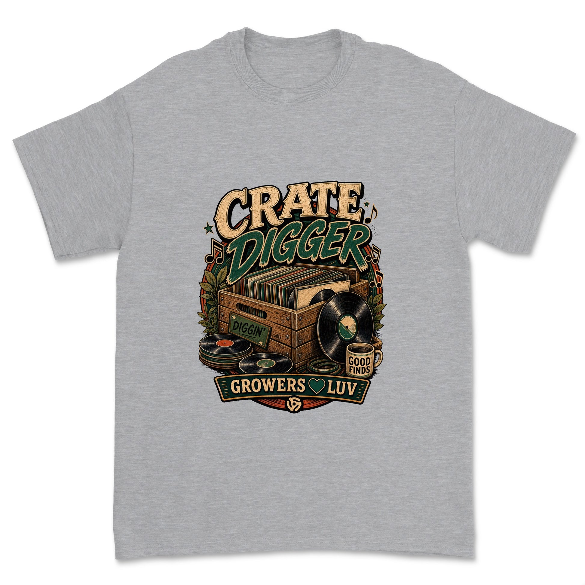 Crate Digger Men's Gildan Graphic Tee in Sport Grey Heather