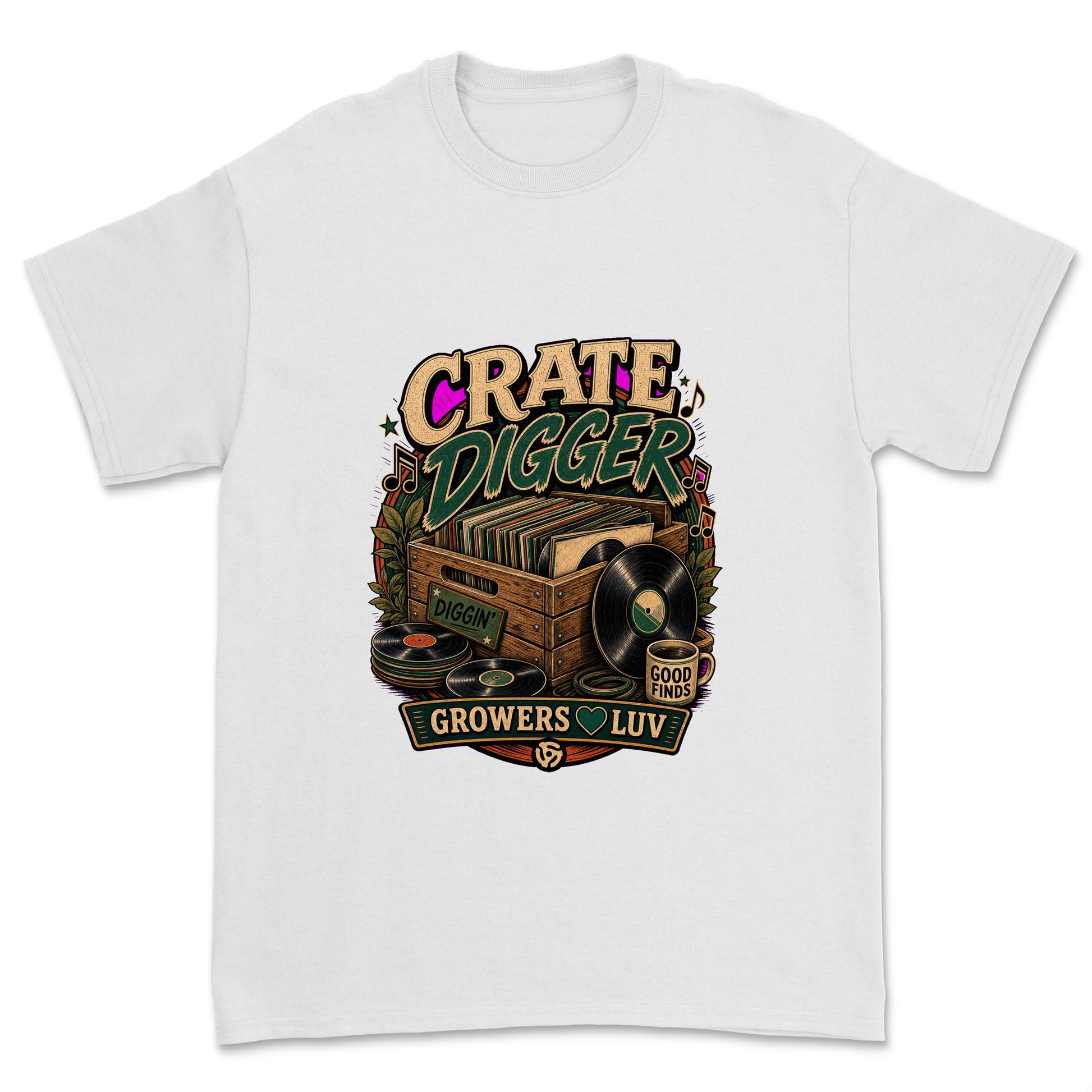 Crate Digger Men's Gildan Graphic Tee in White