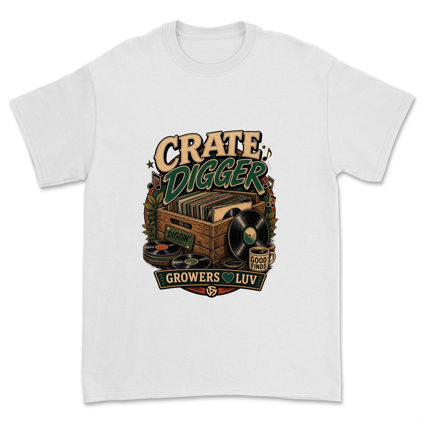 Crate Digger Men's Gildan Graphic Tee in White