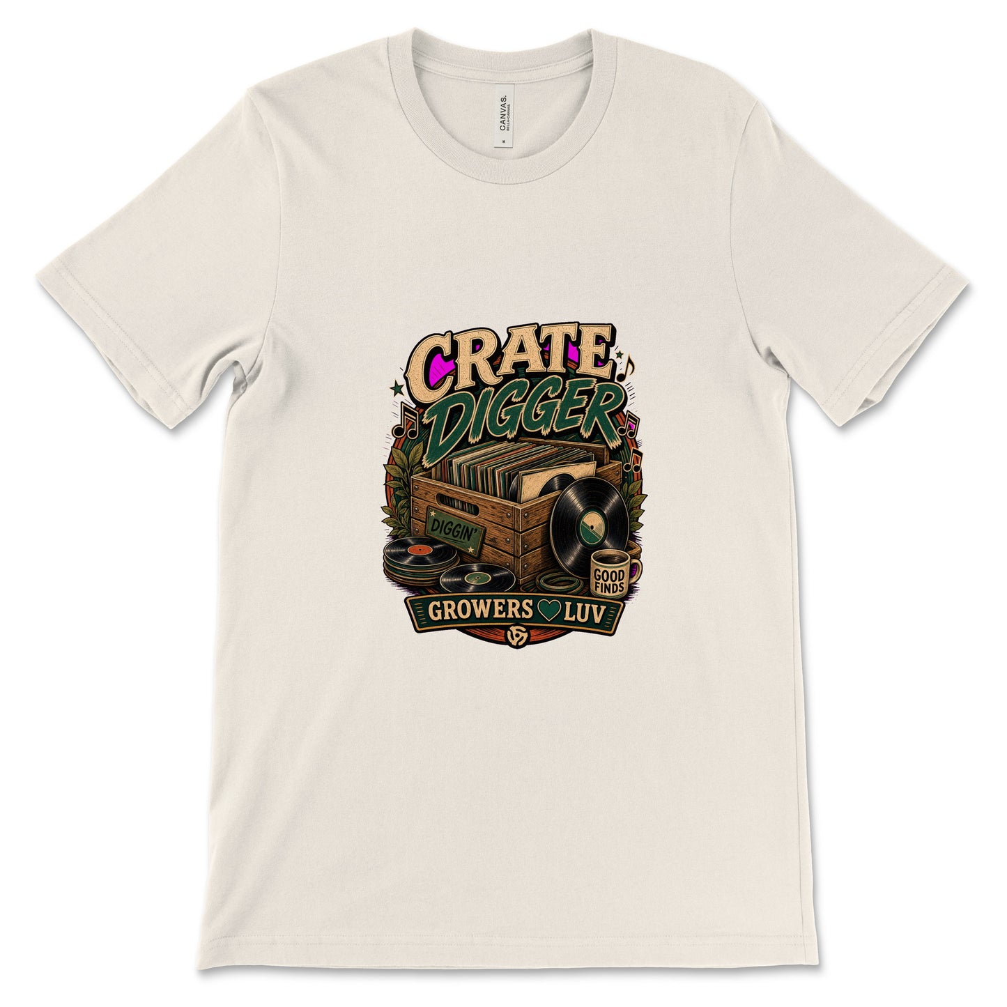 Crate Digger Women's Bella Canvas Graphic Tee in Natural