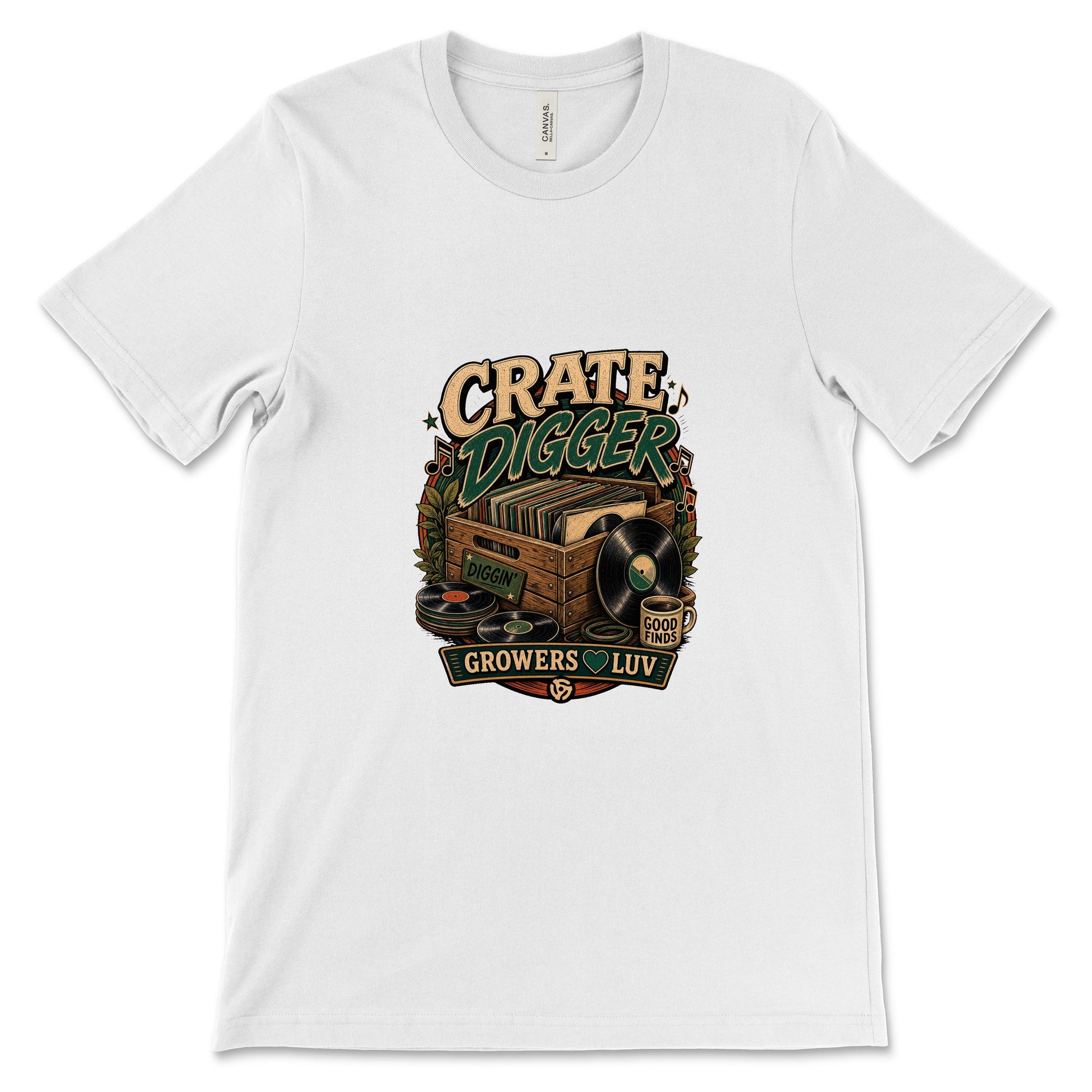 Crate Digger Women's Bella Canvas Graphic Tee in White