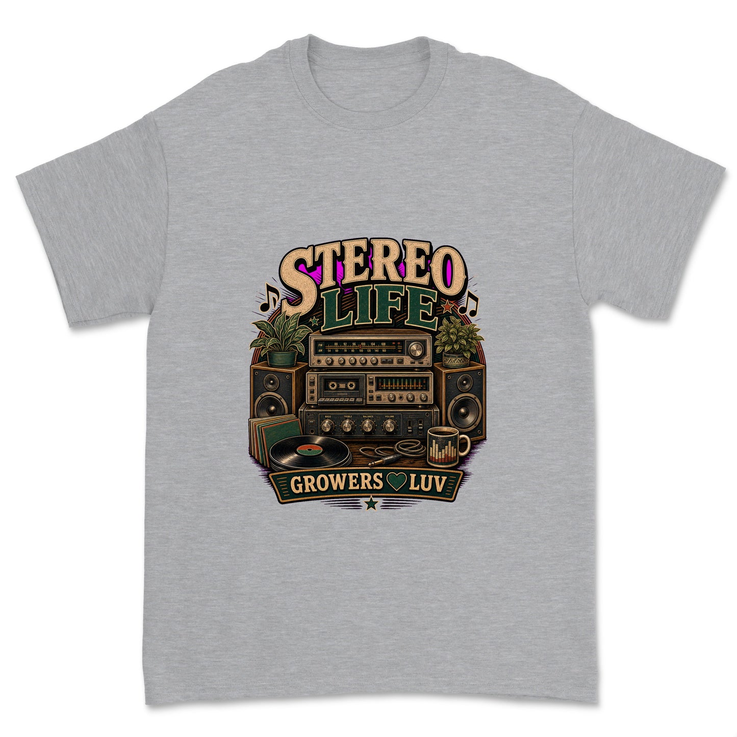 Stereo Life Men's Gildan Graphic Tee in Sport Grey Heather