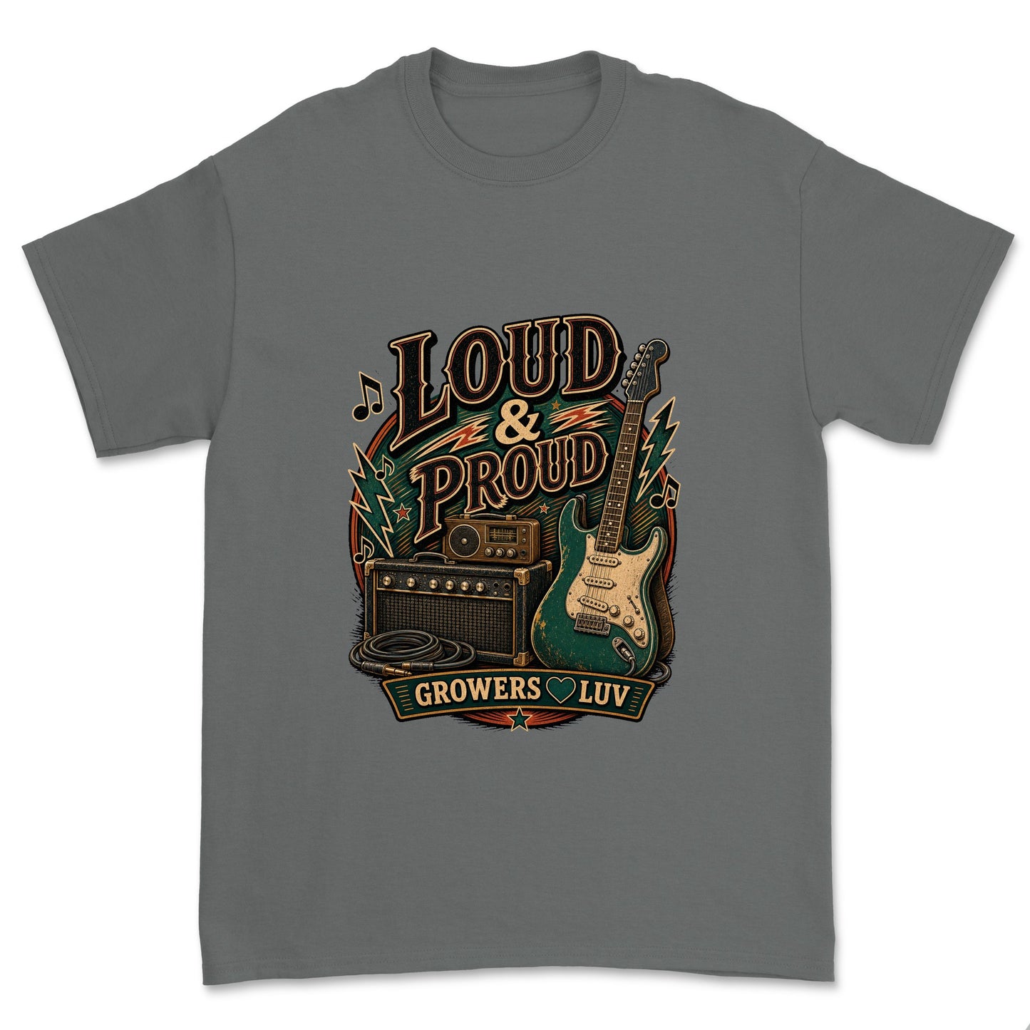 Loud And Proud Men's Gildan Graphic Tee in Charcoal