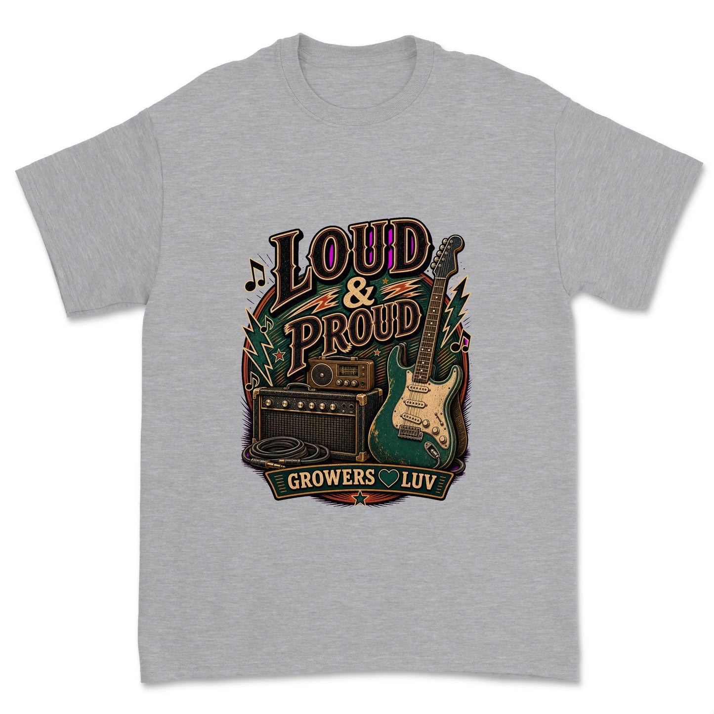 Loud And Proud Men's Gildan Graphic Tee in Sport Grey Heather