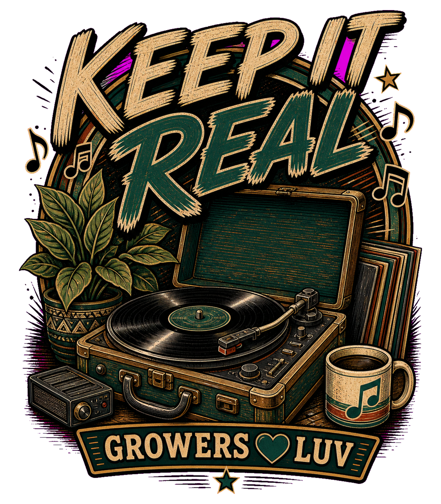 Keep It Real Women's Bella Canvas Graphic Tee artwork detail