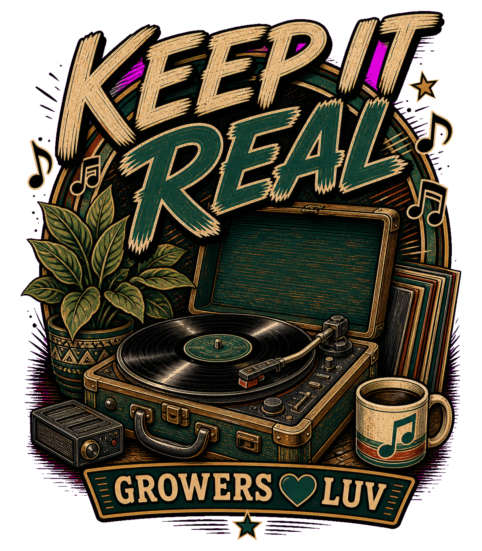 Keep It Real Women's Bella Canvas Graphic Tee artwork detail