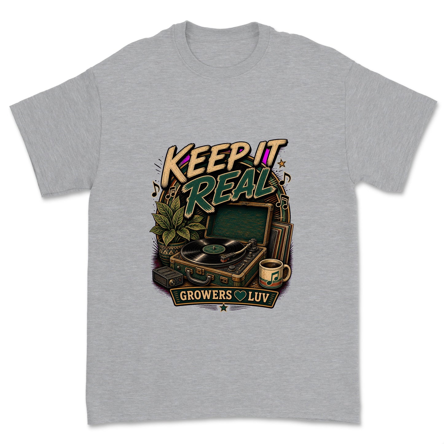 Keep It Real Men's Gildan Graphic Tee in Sport Grey Heather
