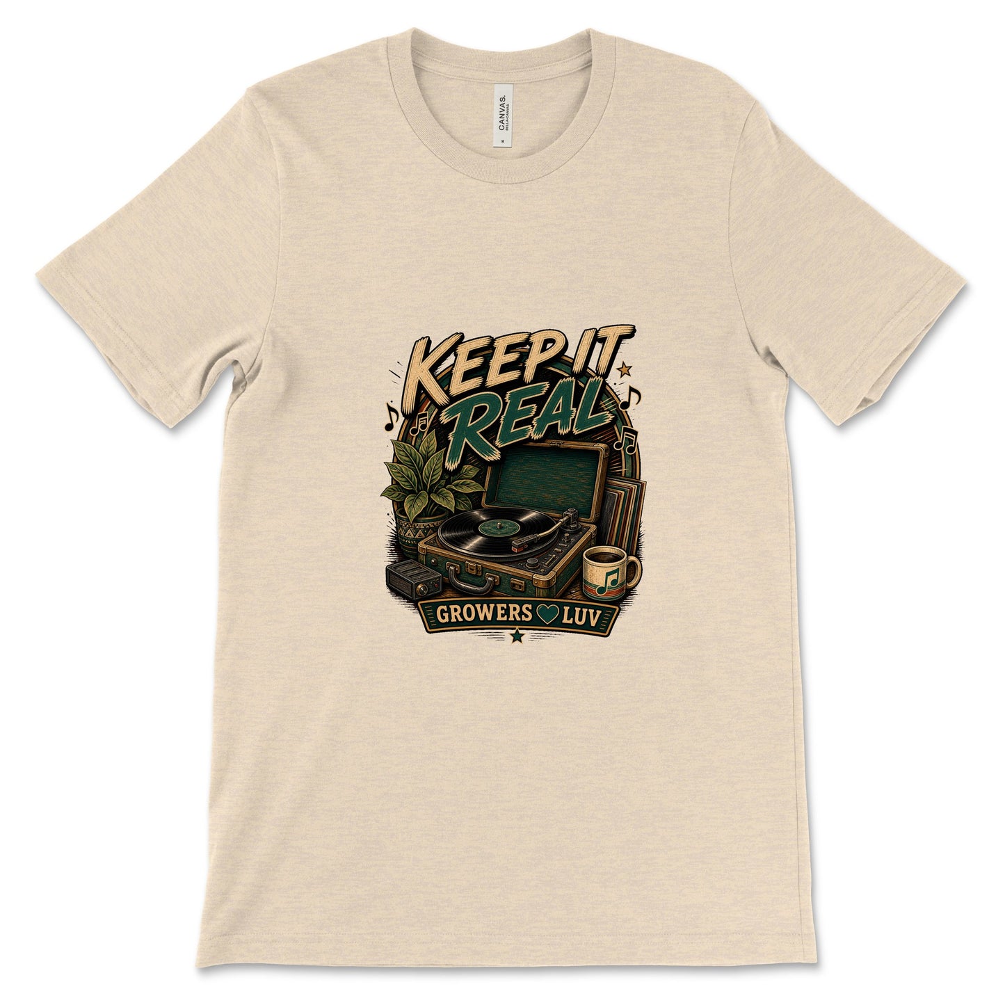 Keep It Real Women's Bella Canvas Graphic Tee in Heather Dust