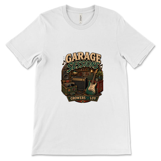 Garage Sessions Women's Bella Canvas Graphic Tee in White