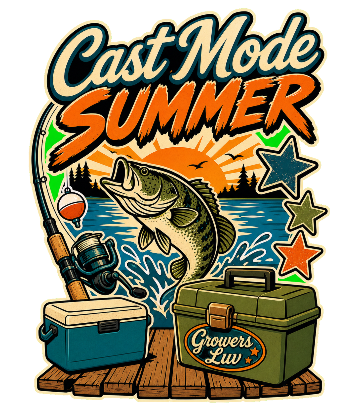 Cast Mode Summer Men's Gildan Graphic Tee artwork detail