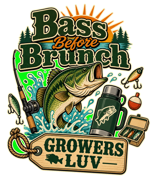 Bass Before Brunch Men's Gildan Graphic Tee artwork detail