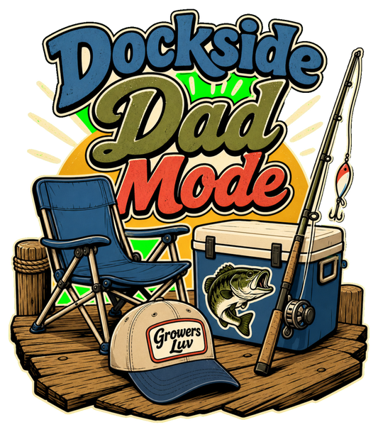 Dockside Dad Mode Men's Gildan Graphic Tee artwork detail