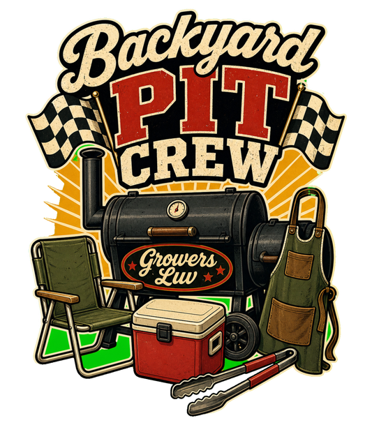 Backyard Pit Crew Men's Gildan Graphic Tee artwork detail