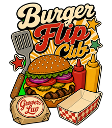 Burger Flip Club Large Natural Tote Bag