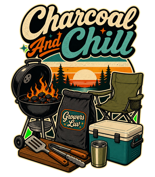 Charcoal And Chill Men's Gildan Graphic Tee artwork detail