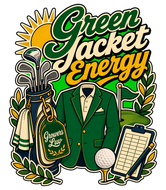 Green Jacket Energy Men's Gildan Graphic Tee artwork detail