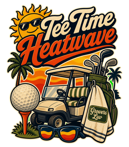 Tee Time Heatwave Men's Gildan Graphic Tee artwork detail