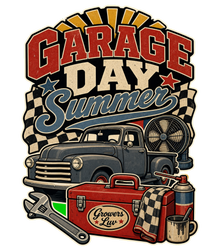 Garage Day Summer Large Natural Tote Bag
