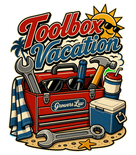 Toolbox Vacation Men's Gildan Graphic Tee artwork detail