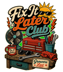 Fix It Later Club Large Natural Tote Bag