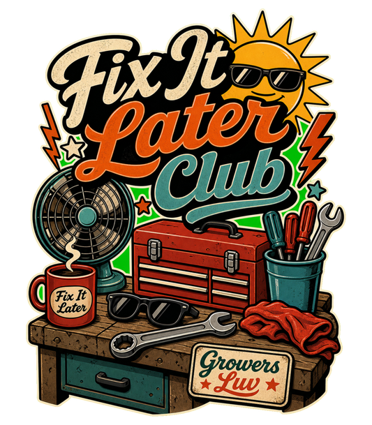 Fix It Later Club Men's Gildan Graphic Tee artwork detail