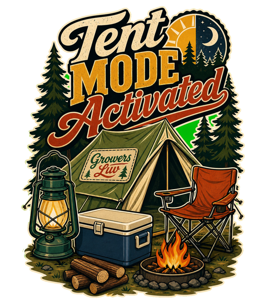 Tent Mode Activated Men's Gildan Graphic Tee artwork detail
