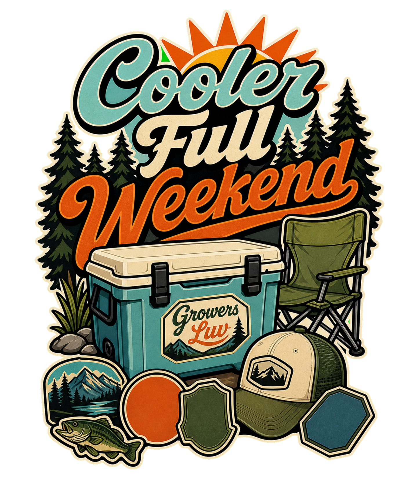 Cooler Full Weekend Men's Gildan Graphic Tee artwork detail