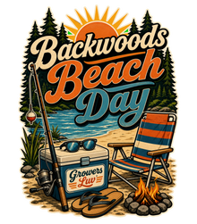 Backwoods Beach Day Large Natural Tote Bag
