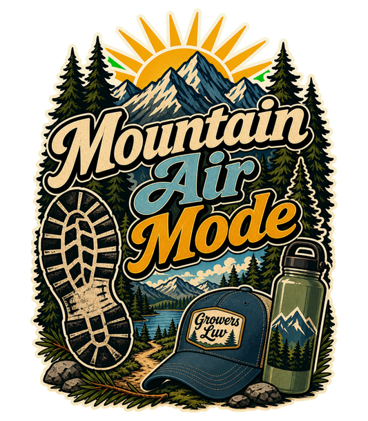 Mountain Air Mode Men's Gildan Graphic Tee artwork detail