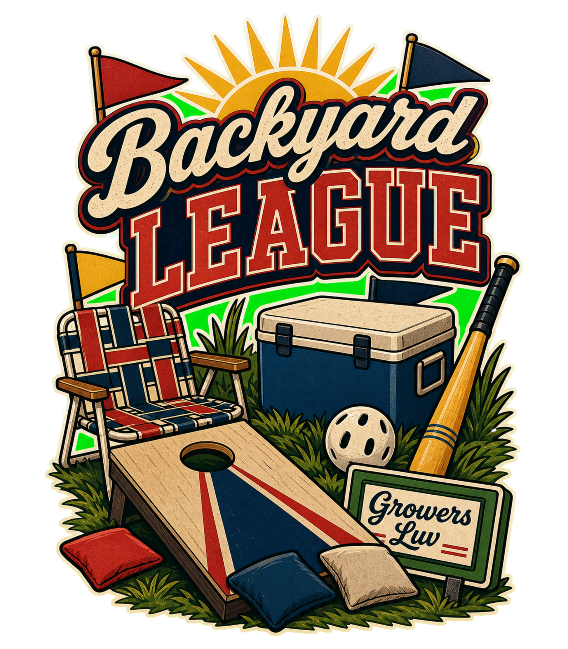 Backyard League Men's Gildan Graphic Tee artwork detail