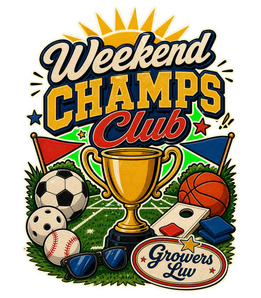 Weekend Champs Club Men's Gildan Graphic Tee artwork detail