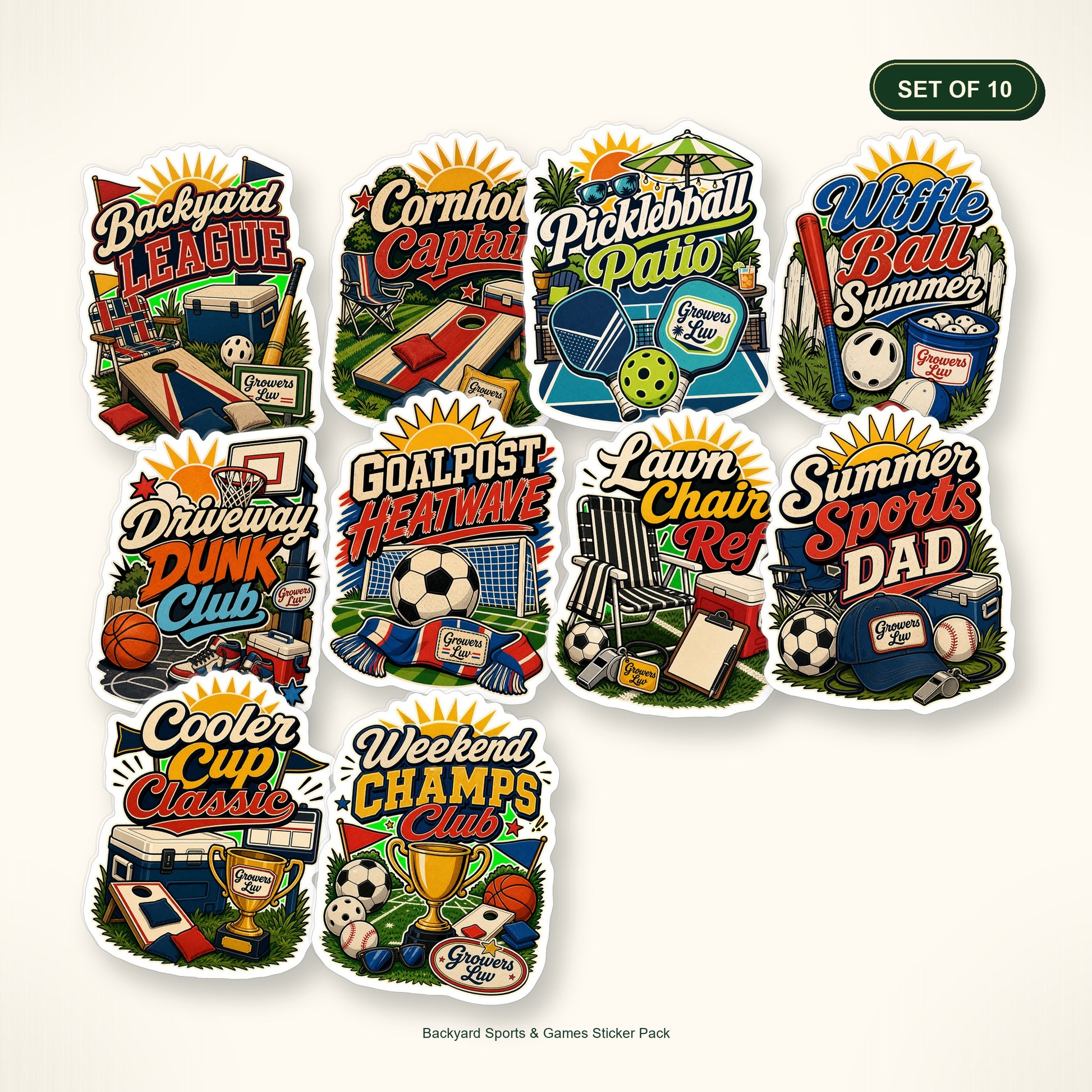 Backyard Sports & Games Sticker Pack - Set of 10 bundle hero image