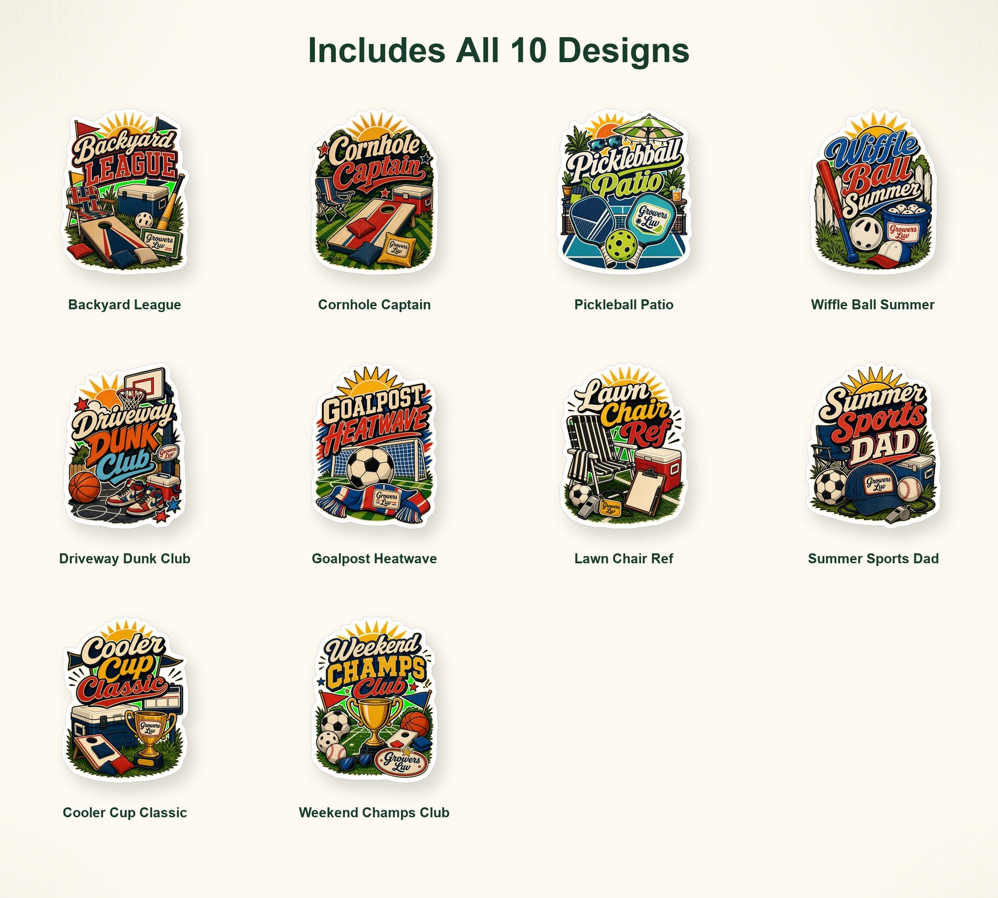 Backyard Sports & Games Sticker Pack - Set of 10 image 2