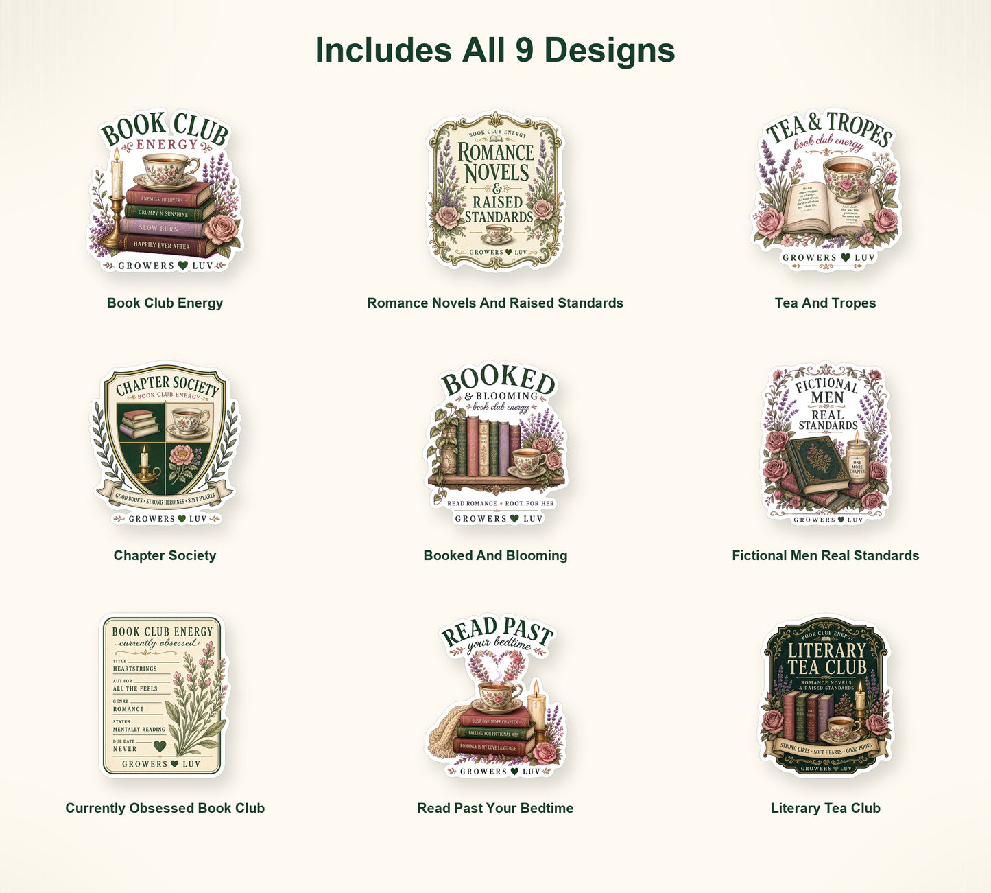 Book Club Energy Sticker Pack - Set of 9 image 2
