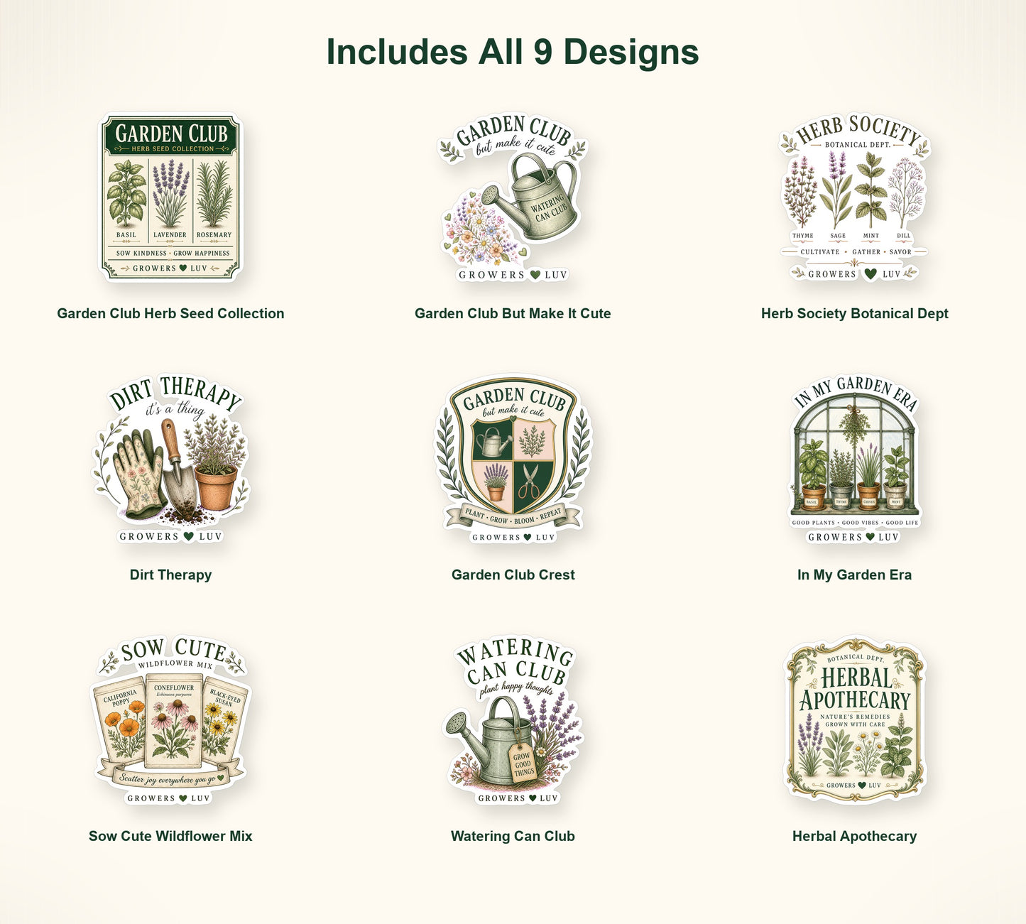 Garden Club But Make It Cute Sticker Pack - Set of 9 image 2