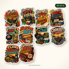 Grill & Chill BBQ Sticker Pack - Set of 10