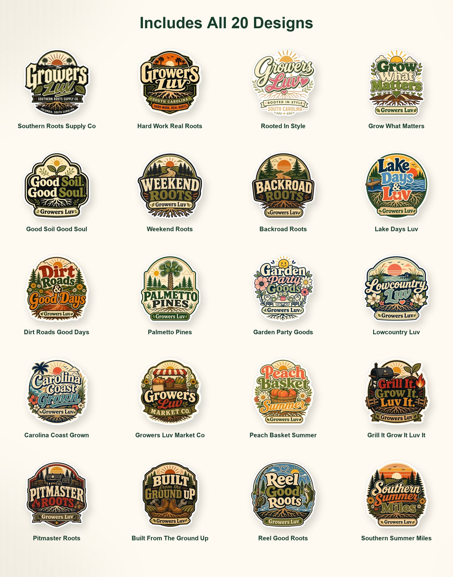 Growers Luv Roots Sticker Pack - Set of 20 image 2