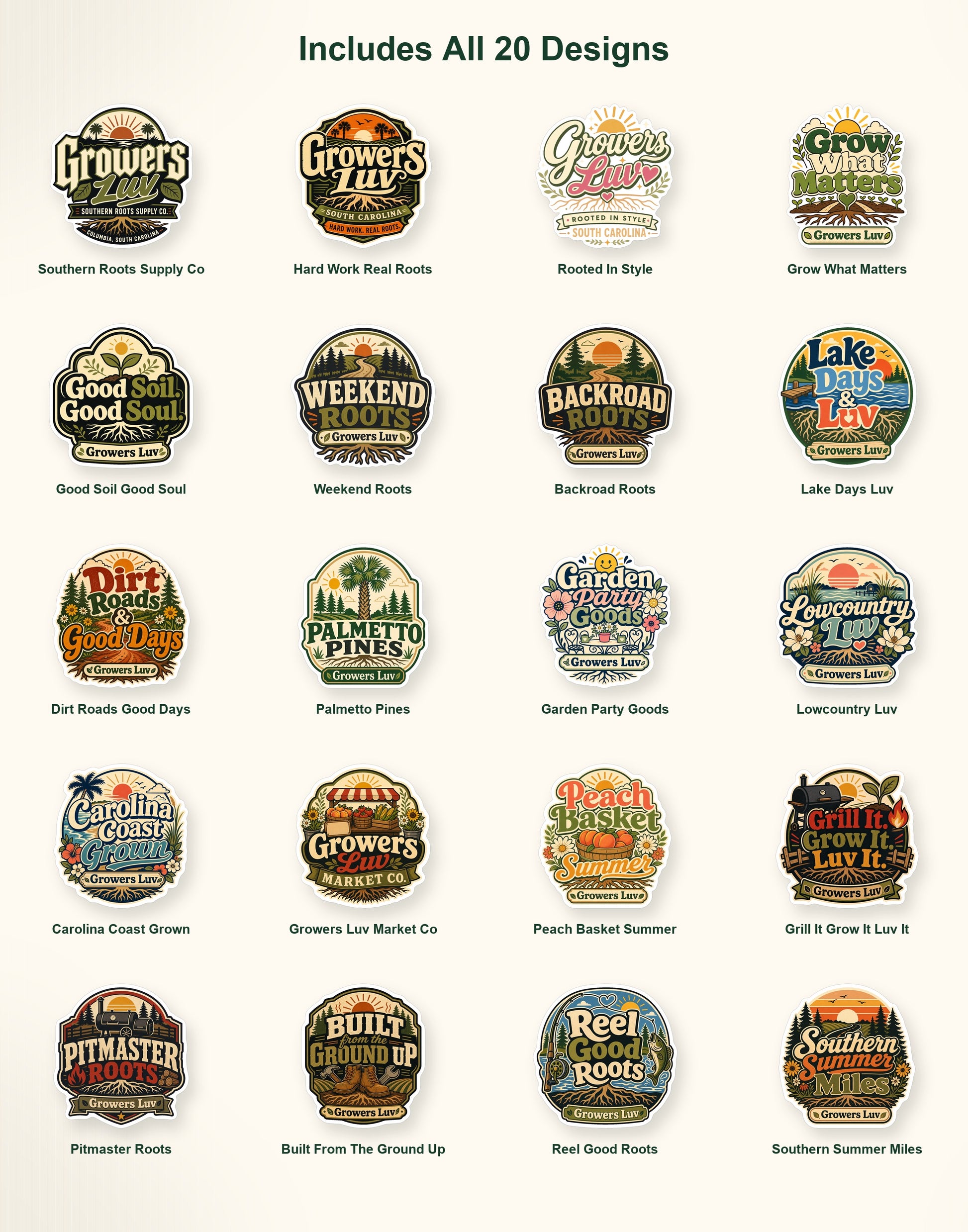 Growers Luv Roots Sticker Pack - Set of 20 image 2