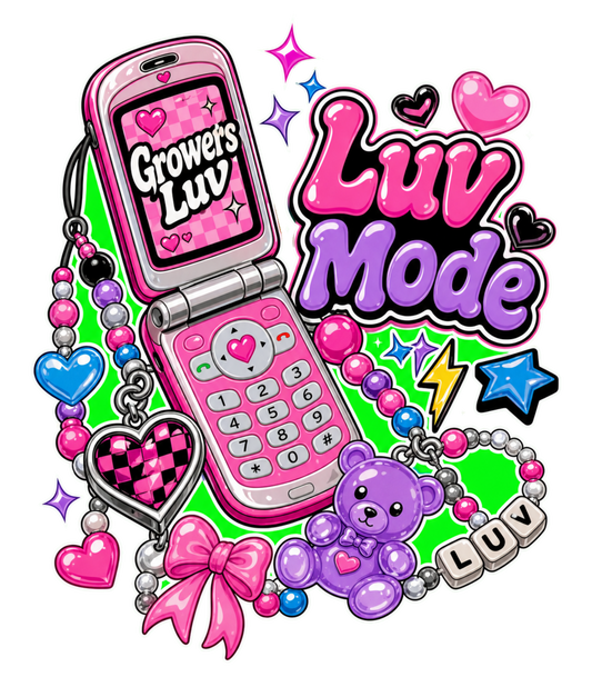 Luv Mode Phone Youth Graphic Tee artwork detail