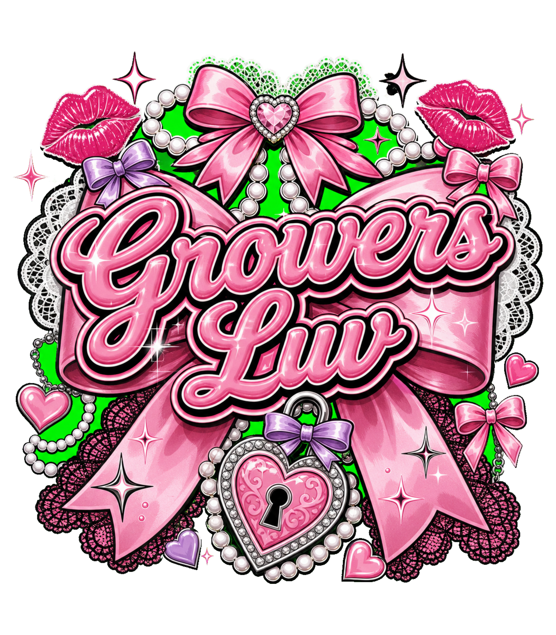 Coquette Bow Youth Graphic Tee artwork detail