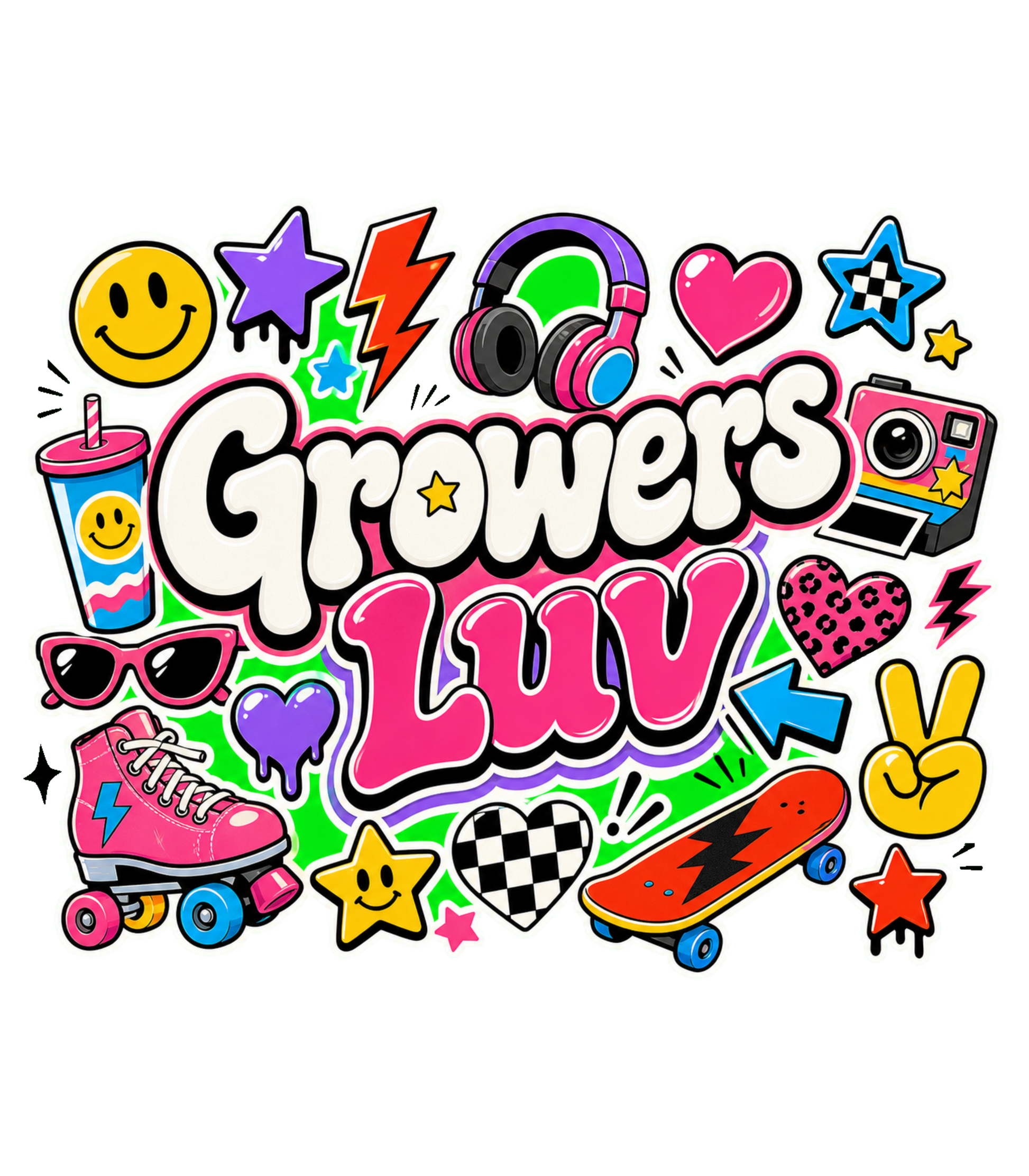 Stickerbomb Youth Graphic Tee artwork detail