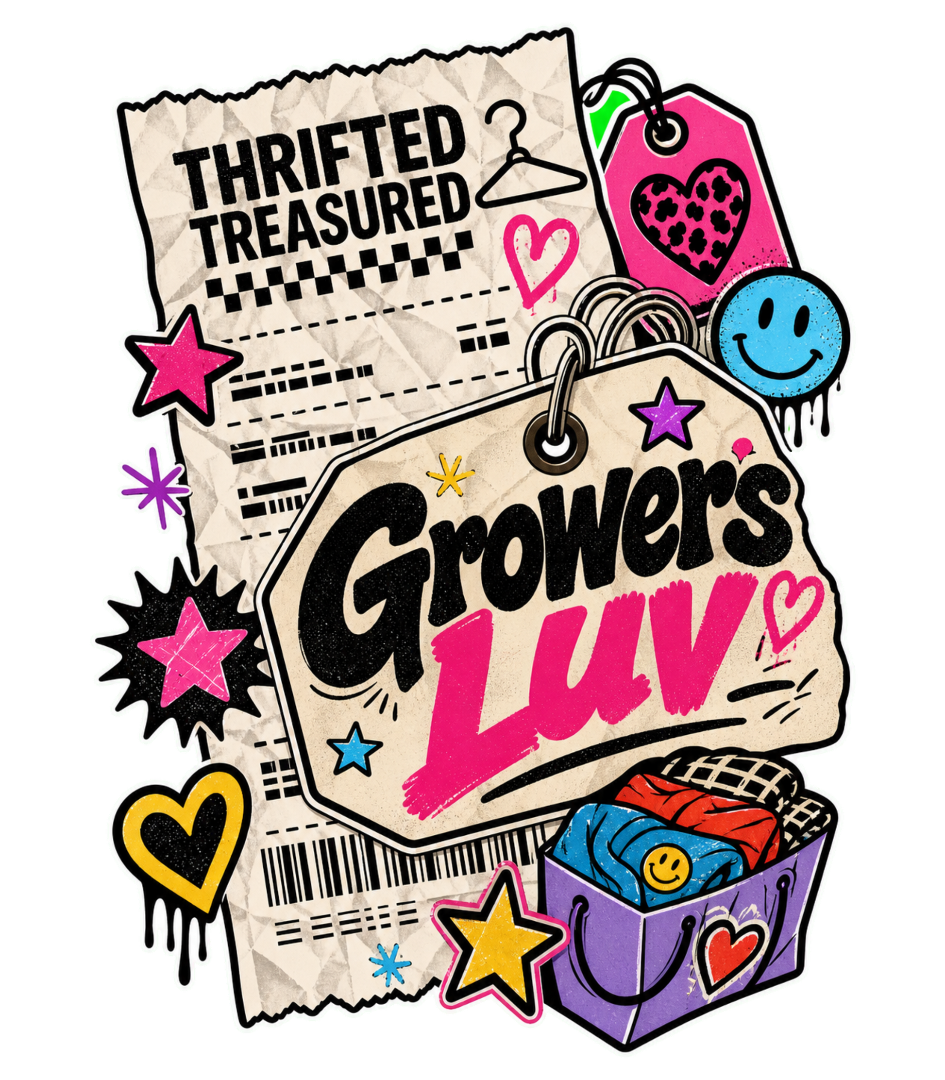 Thrift Haul Youth Graphic Tee artwork detail