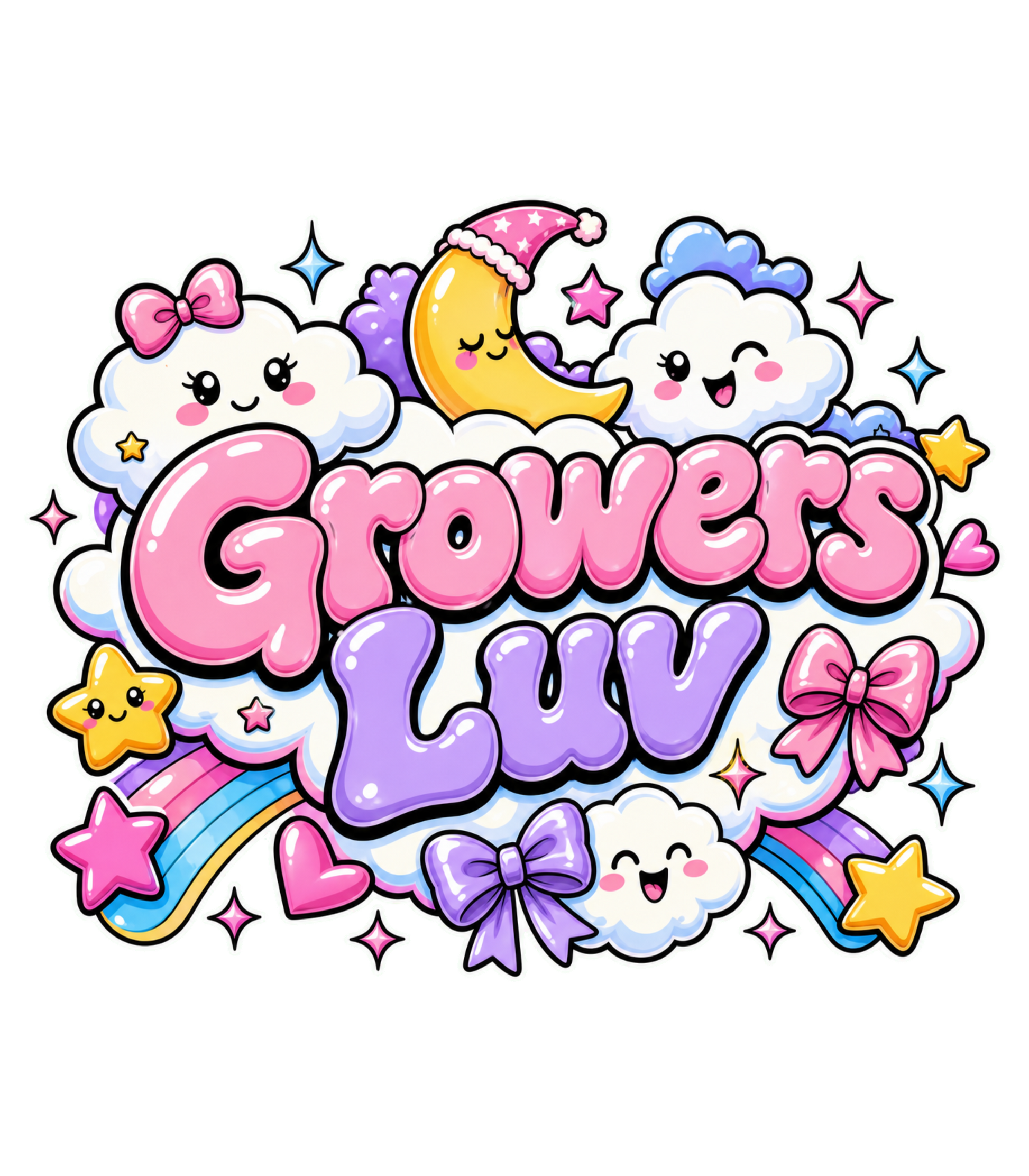 Kawaii Cloud Youth Graphic Tee artwork detail