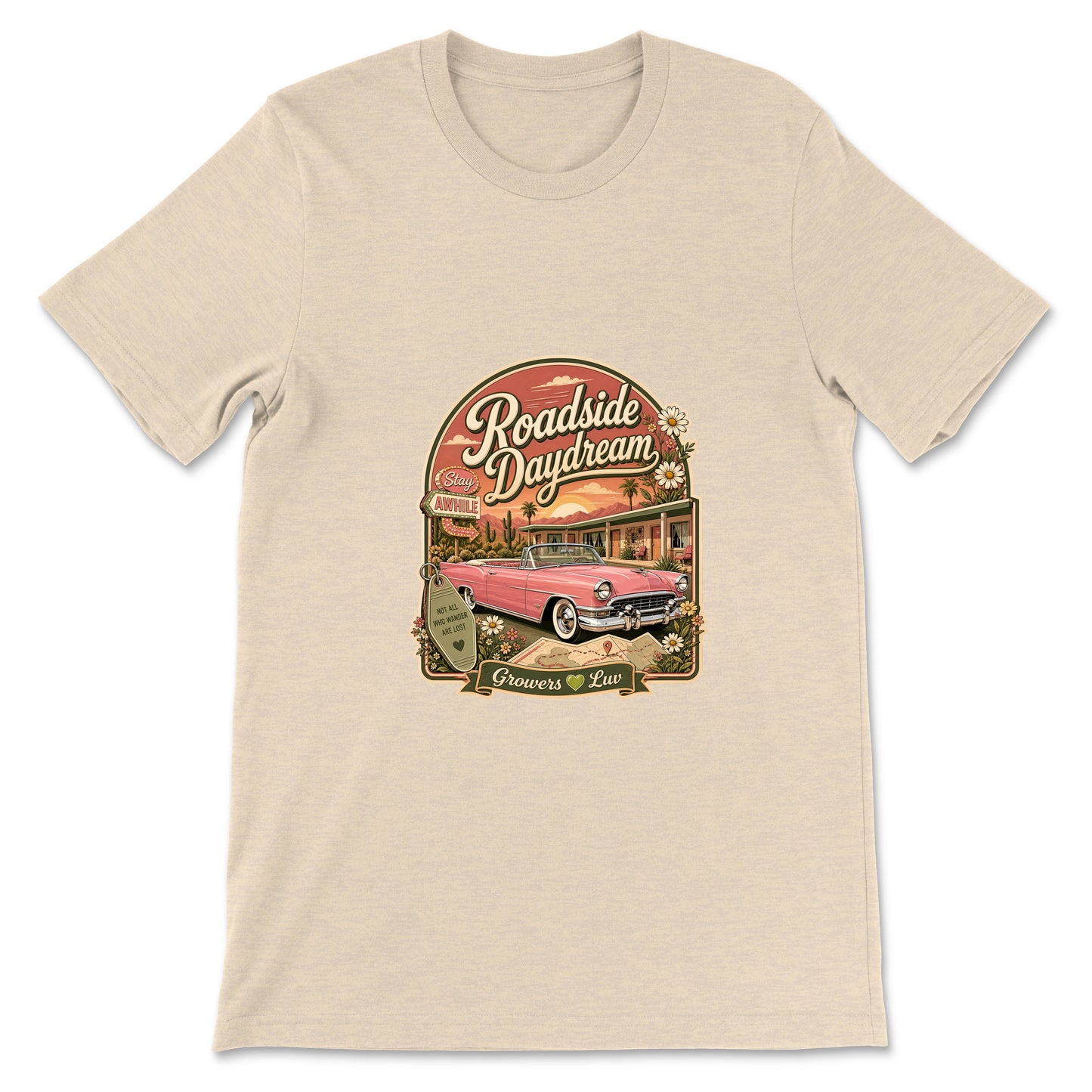 Roadside Daydream Women's Bella Canvas Graphic Tee in Heather Dust