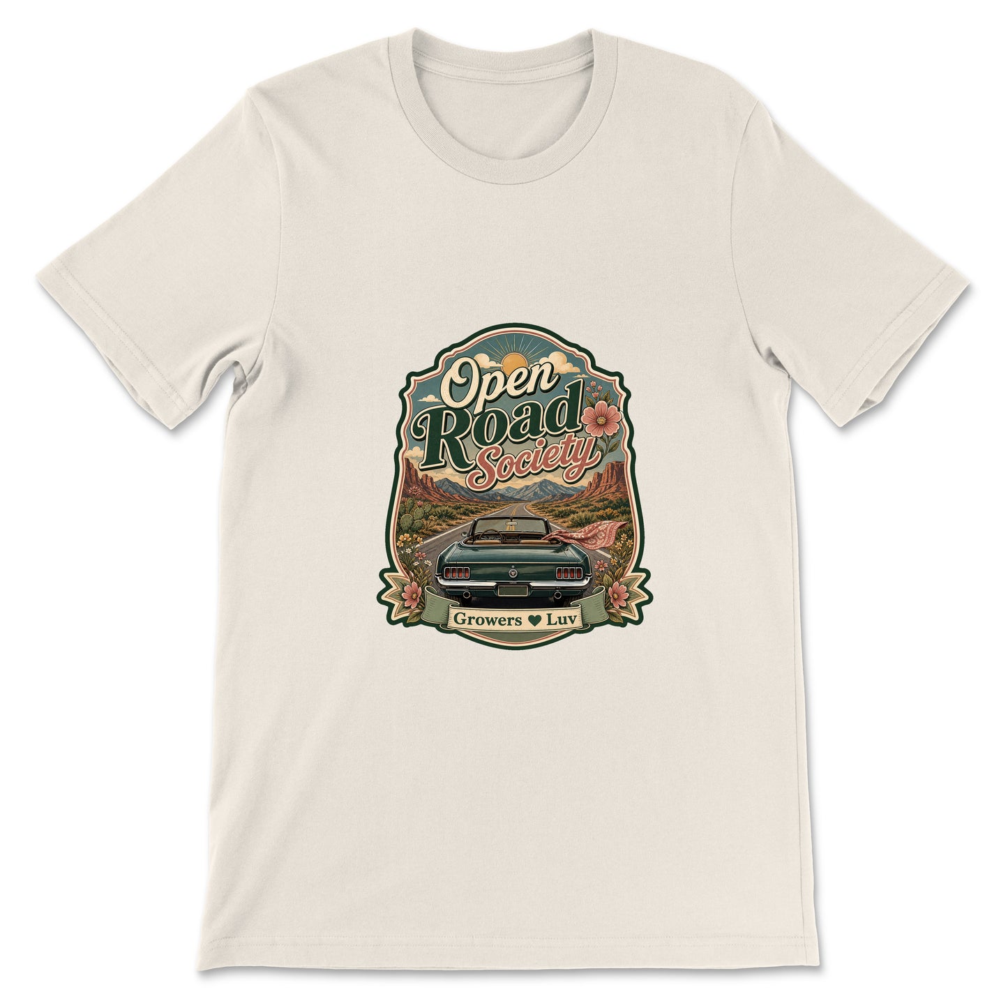 Open Road Society Women's Bella Canvas Graphic Tee in Natural