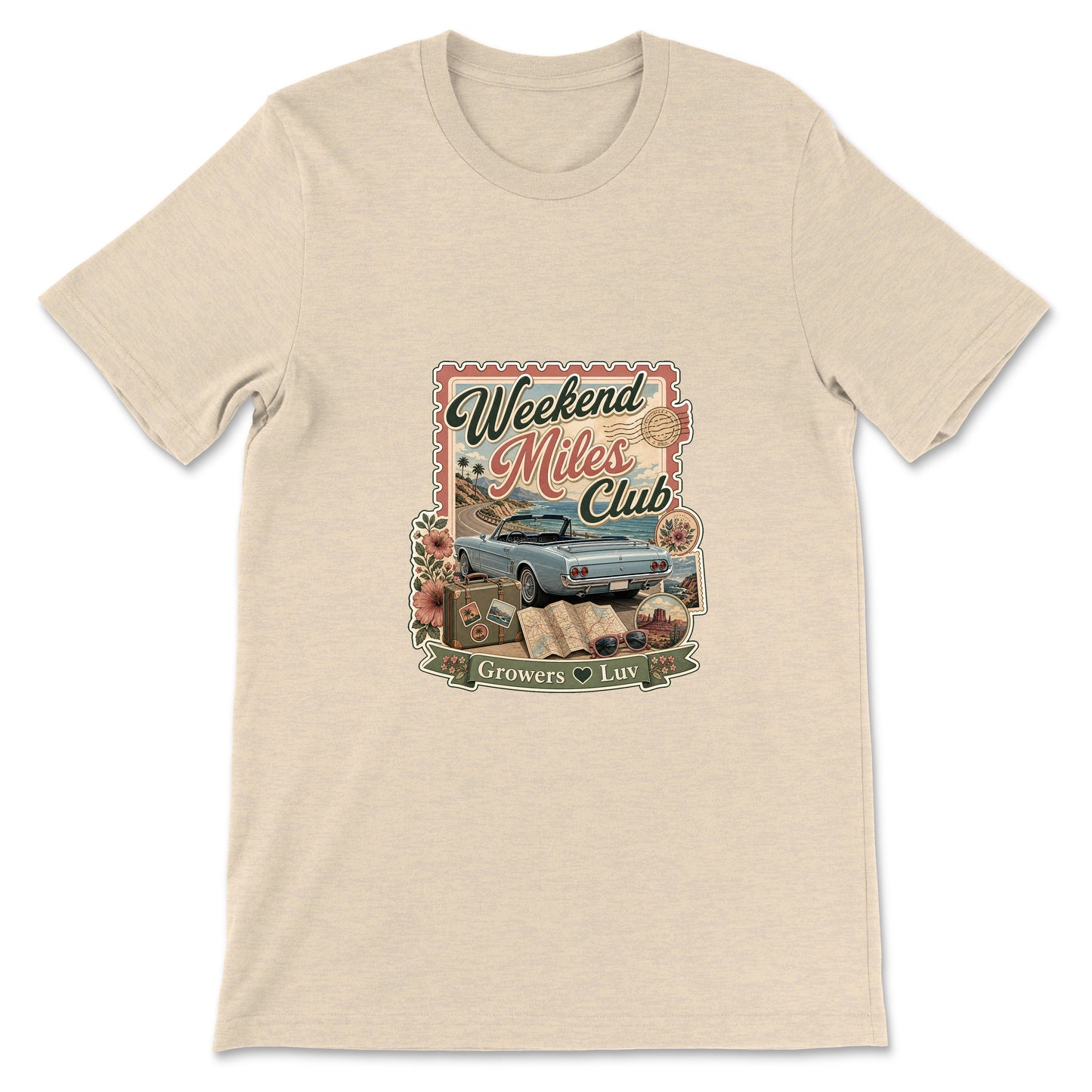 Weekend Miles Club Women's Bella Canvas Graphic Tee in Heather Dust